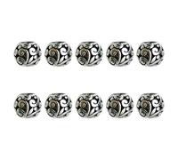 LUCKGONI Lot de 10 perles d'espacement de style tibétain à grand trou - Argent vieilli - Pour la fabrication de bijoux et les projets d'artisanat