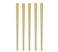 LUCKGONI Lot de 5 paires de baguettes en acier inoxydable - Passe au lave-vaisselle - Matériaux de qualité alimentaire - Vaisselle - Accessoires de salle à manger