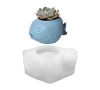 LUCKGONI Moule en silicone multifonction en forme de poisson pour bougie en résine pour pot de fleurs