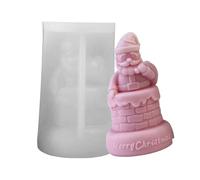 LUCKGONI Moule en silicone pour bougies parfumées en forme de Père Noël pour fête de Noël