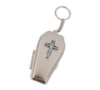 LUCKGONI Porte-clés gothique en forme de cercueil unique avec pendentif en métal texturé pour les amateurs de mode et un usage quotidien