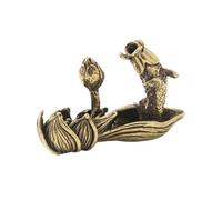 LUCKGONI Porte-encens traditionnel en alliage avec fleur et carpe pour décoration de méditations et cadeaux