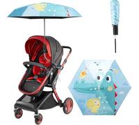 luckhycz Ombrelle Universelle Poussette, 90 cm Parasol Poussette Bébé Universelle, Protection UV 50+, Parapluie de Protection Solaire pour Landau avec Pince Réglable (Crocodile)