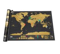 Carte du Monde à Gratter Deluxe, Mappemonde à Gratter Luxe, Carte de voyage, Détails reliefs du monde