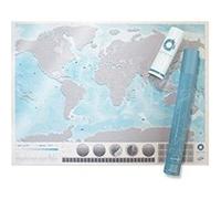 luckies de londres-carte du monde gratter oceans (gris et bleu) G