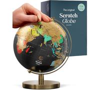 Luckies - Globe à gratter | Carte du monde à gratter | Globes pour adultes | Cartes à gratter et cartes de voyage | Gadgets de bureau pour homme et décoration de bureau | Cadeaux de voyage pour homme