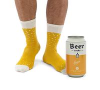 Luckies of London Bière Chaussettes, coton, Jaune - 41-45 EU (7-11 UK)