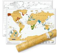 Luckies of London Carte à gratter de voyage - Affiche de carte du monde à gratter adaptée aux voyages, fabriquée au Royaume-Uni