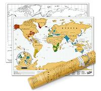 Luckies of London Carte à gratter de voyage - Affiche de carte du monde à gratter adaptée aux voyages, fabriquée au Royaume-Uni