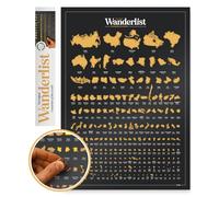Luckies of London | Carte du monde à gratter | Poster du monde à gratter | Cartes des pays visités | Poster à frotter | Cartes de voyage | Cadeaux enseignants pour hommes et femmes | 197 pays et États