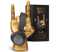 Luckies of London LUKROKO Rock On support pour Casque - Cintre pour Casque fermé et Earbud Earphones - Unique Bureau Organiseur de Bureau - Casque de Jeu Accessoires support Rack - Doré antique Finition Colorée