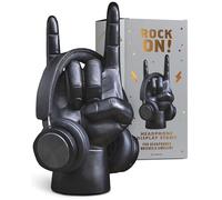 Luckies of London Rock On Support pour casque audio | Support pour casque et casque de bureau | Organisateur de bureau de gestion des câbles ou organisateur de bijoux en forme de main | Support pour casque | Noir