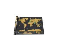 Carte du Monde à Gratter Deluxe, Mappemonde à Gratter Luxe, Carte de voyage, Détails reliefs du monde