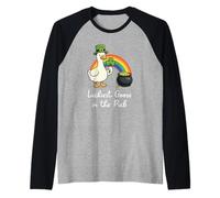 Luckiest Goose in The pub St Patrick Day Funny Irish Honk Manche Raglan
