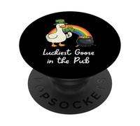 Luckiest Goose in The pub St Patrick Day Funny Irish Honk PopSockets PopGrip Adhésif