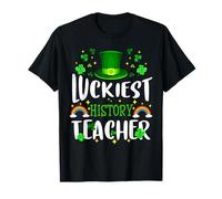 Luckiest History Teacher St Patrick Day Leprechaun T-Shirt