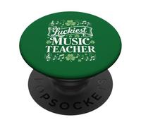 Luckiest Music Teacher St Patrick Day for Music Educators PopSockets PopGrip Adhésif