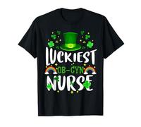 Luckiest OB-GYN Nurse St Patrick Day Leprechaun T-Shirt