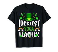 Luckiest Yoga Teacher St Patrick Day Leprechaun T-Shirt