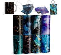 LUCKIGUCK Infusible Lot de 8 feuilles d'encre de transfert Marble - 11,5 x 30,5 cm - Film de transfert couleur et motif (marbre 1)