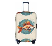 Luckily&Day Beautiful Fish Housse de protection élastique pour valise de 45,7 à 81,3 cm, Blanc, Medium