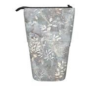 Luckily&Day Blue Grace Pochette rétractable verticale avec imprimé floral pour bureau et maquillage, Noir/blanc, One Size, télescopique