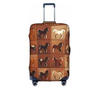 Luckily&Day Brown Horse Housse de protection élastique pour valise de 45,7 à 81,3 cm, Blanc, Small