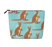 Luckily&Day Funny for Kangaroo Zoo Print Trousse de maquillage pour femme Sac de voyage tendance avec grand rangement Cadeaux pour femme, Noir, Taille unique, Noir/blanc, One Size