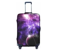 Luckily&Day Galaxy Sky Housse de protection élastique pour valise de voyage (pour 18 à 32 pouces), Blanc, Small