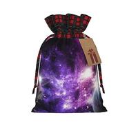 Luckily&Day Galaxy Sky Sac cadeau de Noël avec cordon de serrage pour fête d'anniversaire drôle sac en toile réutilisable 1 pièce