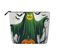 Luckily&Day Green Ghost Horror Trousse de maquillage pour femme Motif horreur Halloween Sac de voyage tendance avec grand rangement Cadeaux pour femme, noir, taille unique, Noir/blanc, One Size