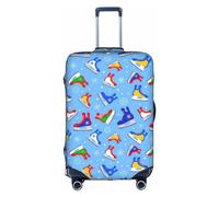 Luckily&Day Hockey Elements Creative Housse de protection pour bagages de voyage (pour 45,7 à 81,3 cm) Housse de protection élastique pour valises, Blanc, Medium