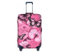 Luckily&Day Housse de protection élastique pour bagage de voyage Motif papillon Rouge 45,7 à 81,3 cm, Blanc, X-Large