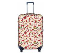 Luckily&Day Housse de protection élastique pour valise de voyage Motif Père Noël 45,7 à 81,3 cm, Blanc, Medium