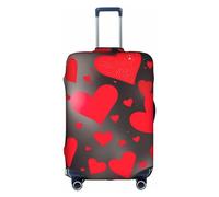 Luckily&Day Housse de protection élastique pour valises Motif cœurs et feux d'artifice 45,7 à 81,3 cm, Blanc, X-Large
