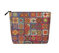 Luckily&Day Petite trousse de maquillage colorée avec imprimé floral pour femme, sac de voyage tendance avec grand rangement cadeaux pour femme, noir, taille unique, Noir/blanc, One Size