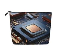 Luckily&Day Processeur informatique avec impression de lumière magique pour femme, trousse de maquillage, sac de voyage tendance avec grand rangement cadeaux pour femmes, noir, taille unique,