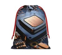 Luckily&Day Processeur informatique avec imprimé lumière magique, sac cadeau multi-usages en velours super doux, sac cadeau personnalisé pour le rangement, grand 1 paquet