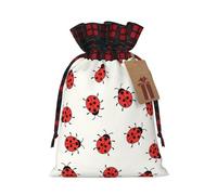 Luckily&Day Sac cadeau de Noël avec cordon de serrage imprimé moucheté infini pour fête, festival, sac en toile réutilisable amusant, 1 pièce, petit