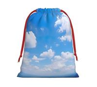 Luckily&Day Sac cadeau multifonction en velours super doux avec cordon de serrage, imprimé ciel clair, taille M, 1 paquet