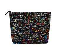 Luckily&Day Trousse de maquillage avec impression de formule mathématique pour femme, sac de voyage tendance avec grand rangement cadeaux pour femme, noir, taille unique, Noir/blanc, One Size