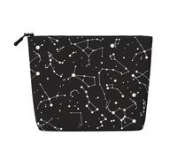 Luckily&Day Trousse de maquillage avec imprimé constellation étoilée pour femme, sac de voyage tendance avec grand rangement cadeaux pour femme, noir, taille unique, Noir/blanc, One Size