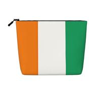 Luckily&Day Trousse de maquillage avec imprimé drapeau de la Côte d'Ivoire pour femme Sac de voyage tendance avec grand rangement Cadeaux pour femmes, noir, taille unique, Noir/blanc, One Size