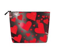 Luckily&Day Trousse de maquillage avec imprimé feux d'artifice pour femme, sac de voyage tendance avec grand rangement cadeaux pour femme, noir, taille unique, Noir/blanc, One Size