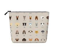 Luckily&Day Trousse de maquillage avec imprimé race de chien pour femme, sac de voyage tendance avec grand rangement cadeaux pour femme, noir, taille unique, Noir/blanc, One Size