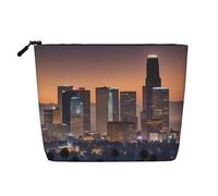 Luckily&Day Trousse de maquillage pour femme avec imprimé horizon de Los Angeles - Sac de voyage tendance avec grand espace de rangement - Noir - Taille unique, Noir/blanc, One Size