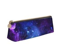 Luckily&Day Univers Galaxy Star Space Print Pochette triangulaire personnalisée en cuir unique Organiseur cosmétique Pochette compacte à fermeture éclair, blanc, taille unique, élégante, Blanc, One