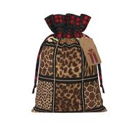 Luckily&Day Wild Zoo Sac cadeau de Noël avec cordon de serrage pour fête, festival, sac en toile réutilisable amusant, 1 pièce petit