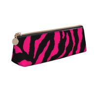 Luckily&Day Zebra Tiger Leopard Pochette triangulaire personnalisée en cuir unique organiseur cosmétique compact pochette zippée blanc, taille unique, élégante, Blanc, One Size, Élégant