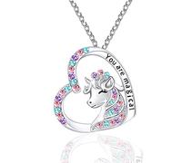 Luckimoli Collier avec pendentif en forme de cœur en cristal « You are Magical » pour filles, filles, petite-fille, nièce, anniversaire
